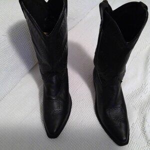 Vintage Abilene 9071 Womans Black leather Cowboy Boots- 8M